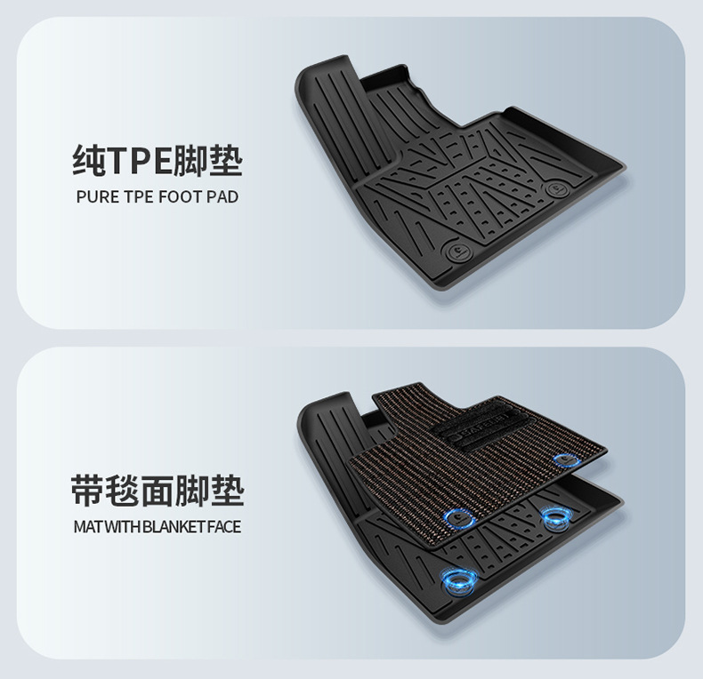 Suitable for Denza N8L N9 Special Vehicles, All-Weather Tpe Car Floor Mats, Trunk Mats, and Car Accessories