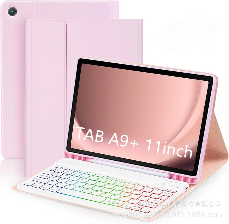 适用三星GalaxyTabA9Plus蓝牙键盘保护套RGB背光键盘笔槽SM-X210|undefined