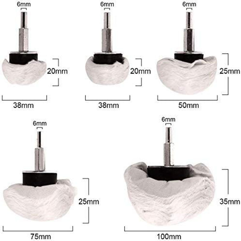 Rueda de pulido de 11 piezas con mango rueda de tela de algodón espejo plano vertical rueda de tela de pulido Acrílico