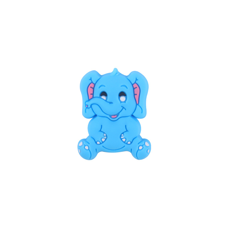 Creativo DIY bebé suministros de dibujos animados animal elefante juguetes de silicona bebé molar chupete cadena pulsera pequeños accesorios