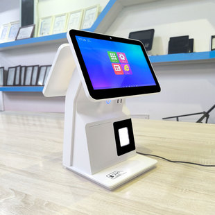 Factory Direct Sale 11.6inch Dual Screen Desktop Visitor Kiosk with Qr Code Scanner for Hotel Front Desk Visitor Registration