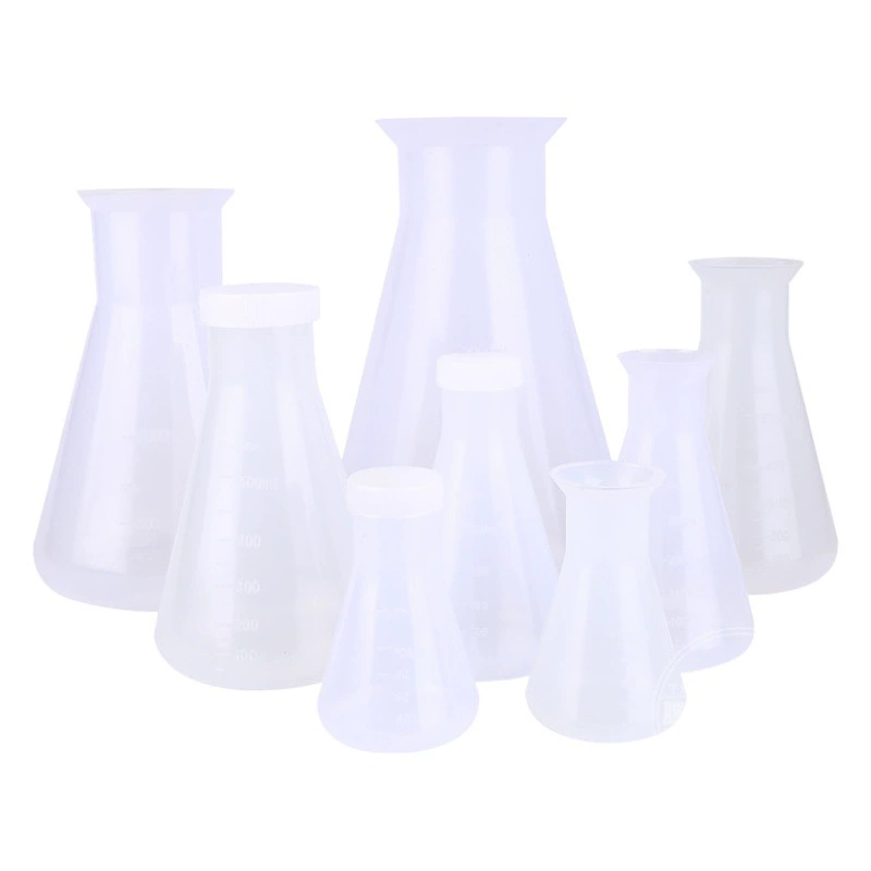 Заводская поставка пластиковая коническая колба с плоским дном и крышкой коническая колба 100 мл250мл500мл1000мл колба