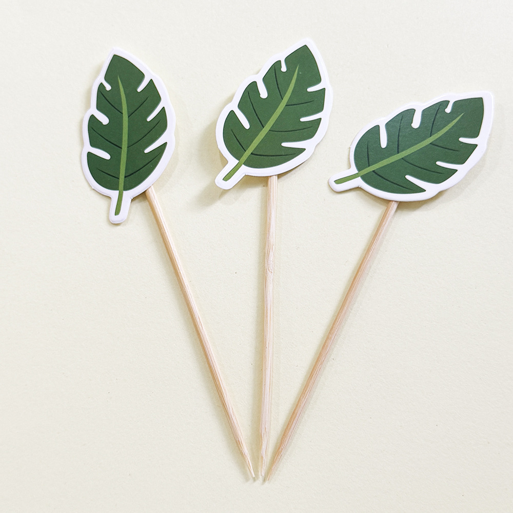 Amazon Sticker de frutas desechables, tarjeta de pastel, tortuga, firma de hojas, fiesta de carnaval, decoración de postres, tarjeta de inserción