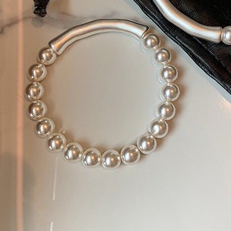 S925 Sterling Silver Round Strong Light Shijia Pearl silver Frosted Bamboo Bracelet Women's High-end Light Luxury Fashion Design S925 Sterling Silver Round Strong Light Shijia Pearl silver Frosted Bamboo Bracelet Women's High-end Light Luxury Fashion Design