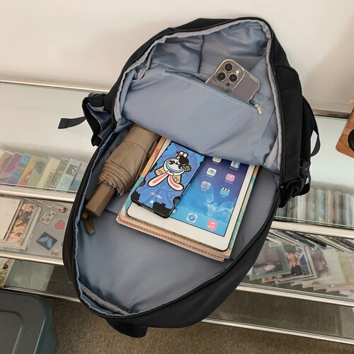 Fashionable Double Shoulder Bag for Men, Workwear Functional Travel Laptop Backpack, Solid Color Streetwear Trendy Brand, Simple University Student School Bag
