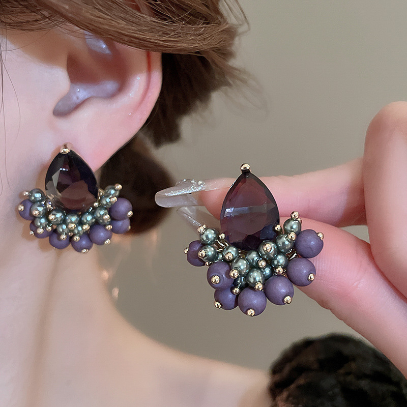 Pendientes de mariposa de cristal artificial degradado de aguja de plata chapado en oro real 2025 nuevos pendientes pendientes de moda exquisita mujer