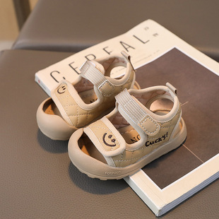 One-piece delivery baby shoes 2023 autumn baby toddler Smiley sandals 0-1-3 years old soft bottom men's and women's baby shoes 5