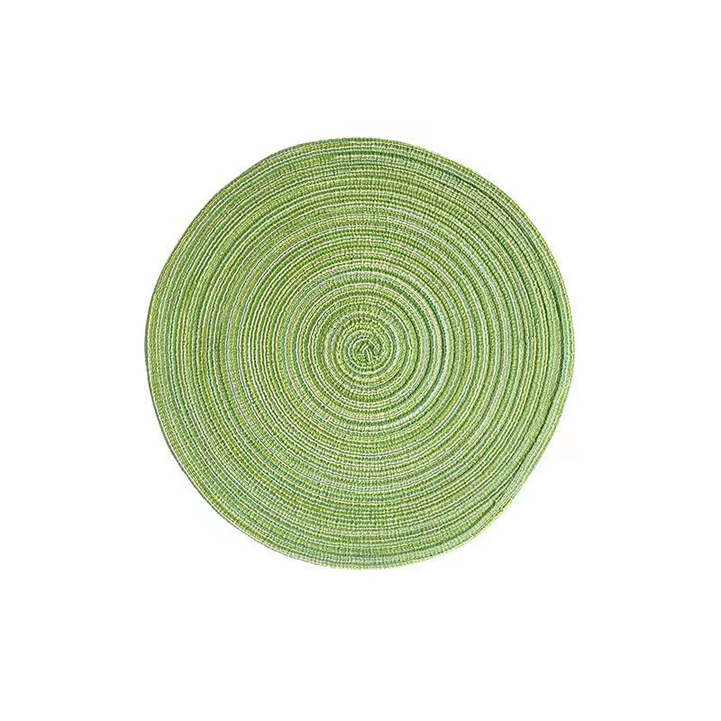 Round Cotton-Yarn Placemat, Nordic Woven Non-Slip Insulation Pad, Sizes 11 cm & 38 cm