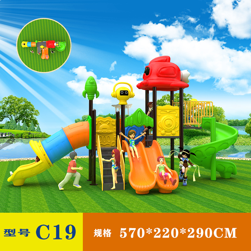 Jardín de infantes al aire libre gran tobogan parque infantil al aire libre comunidad tobogan columpio instalaciones de juego combinadas