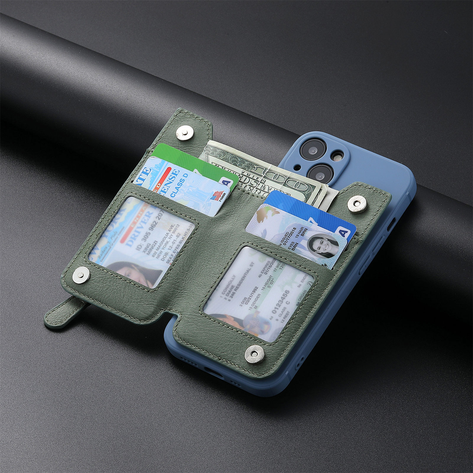 Unisex Einfarbig Pu-Leder Reißverschluss Kartenhalter display picture 11