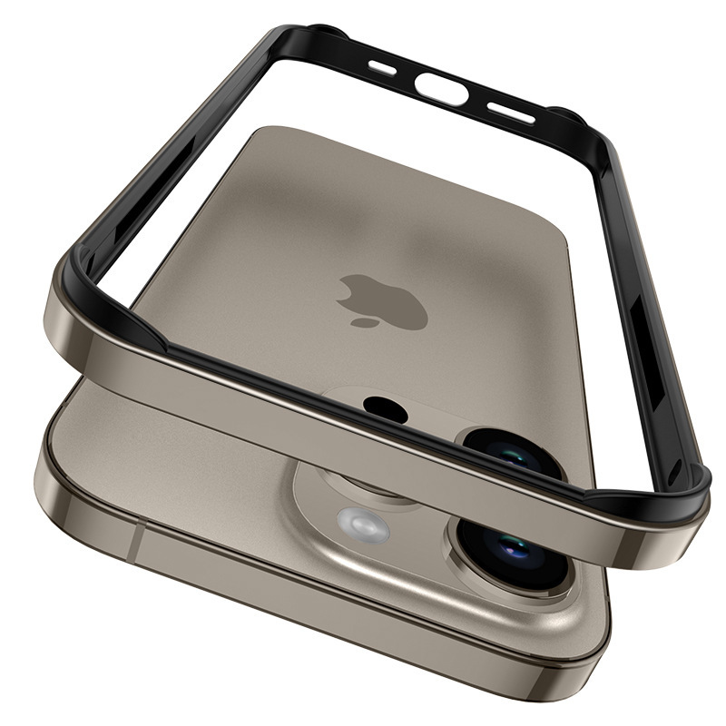 iPhone16promax対応 シリコンメタルフレーム 四隅保護 耐衝撃ケース Apple17対応 15対応|undefined