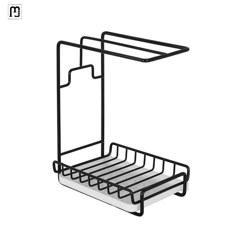 Toallas de toallas de cocina drenaje marco de agua sin agujeros de escritorio colgado en la pared esponja toallas de cocina artículos de almacenamiento