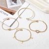 Retro bracelet heart-shaped, set, light luxury style, wholesale