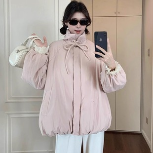 Korean style milk whirring pink small bud cotton-padded jacket coat women's winter playful sweet super good-looking warm cotton-padded jacket