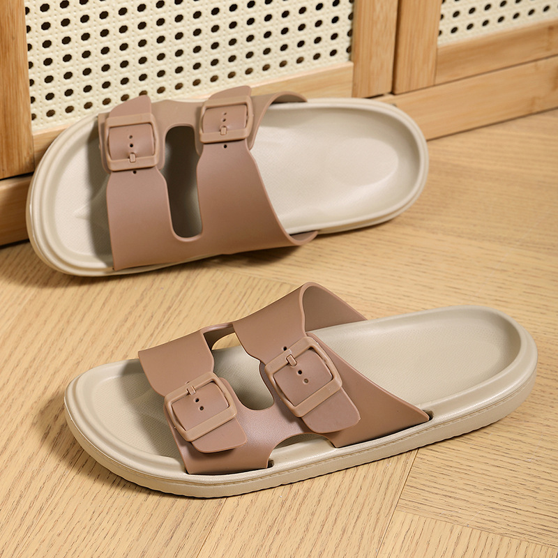 [Fabricante de origen] Nuevos zapatos de hombre de PVC Birken, zapatillas de una palabra, sandalias planas y zapatillas de todo fósforo de moda, zapatos de playa