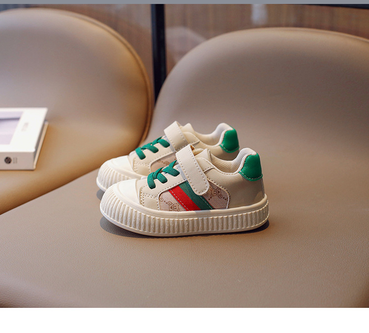 Dziecięce buty sportowe na wiosnę 2024 r. w wersji koreańskiej, codzienne dla chłopców i dziewcząt, z miękką podeszwą i rzepem, do chodzenia dla niemowląt_voghion.com