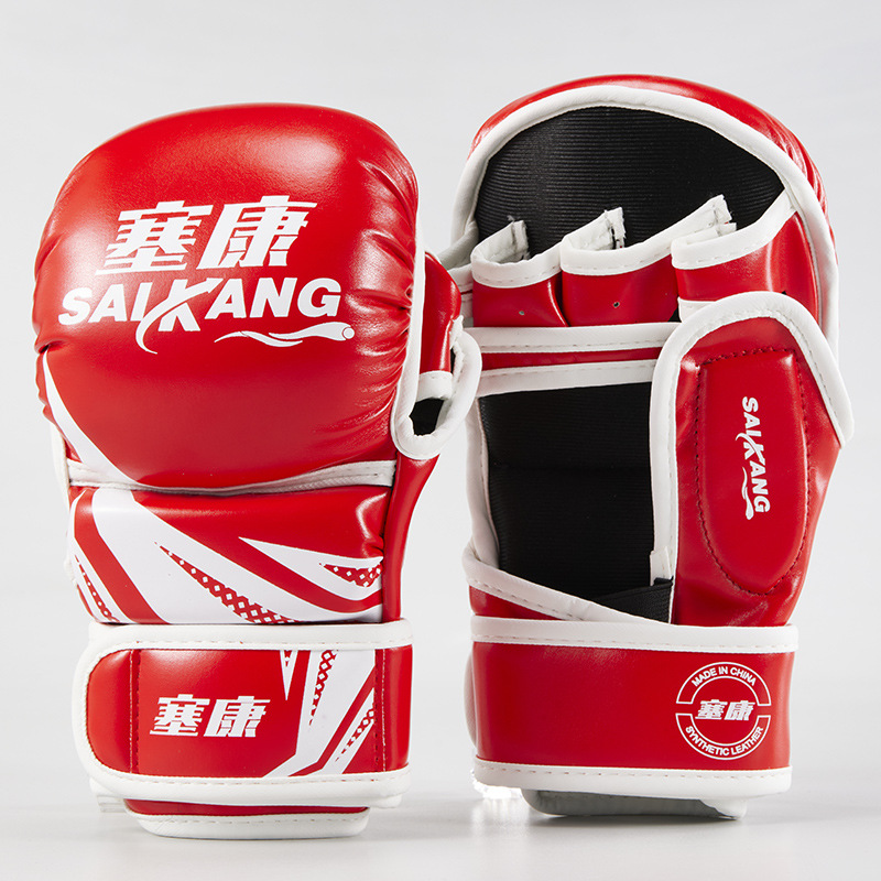 Boxing Gloves Half Finger Gloves Adult MMA Sanda Fighting Finger Gloves Children Breathable Steamed Boxing Gloves