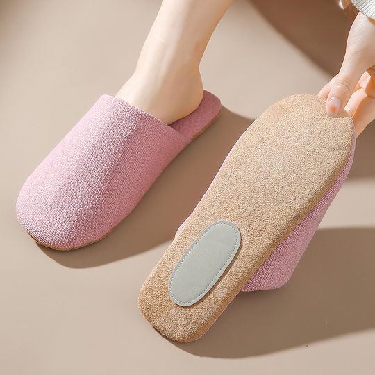 Summer Japanese Style Slippers Women's Soft Bottom Silent Spring and Autumn Moon Indoor Home Floor Breathable Linen Four Seasons Slippers for Men