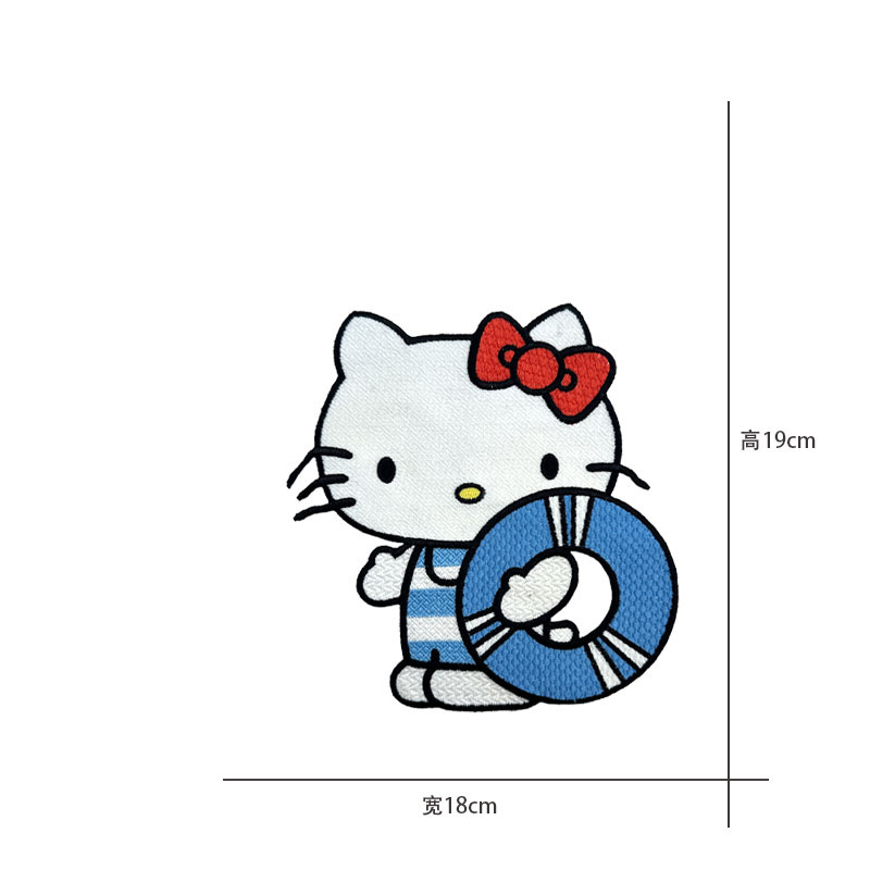 Cartoon al por mayor bordado por computadora kt pegatinas de tela de gato Sanliogou diy pegatinas de parche tejido cesta de ropa adorno accesorios pegatinas