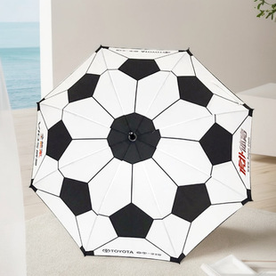 Football Umbrella Digital Printing Children's Dancing Umbrella Straight Rod Thermal Transfer Curved Handle Umbrella Silk Screen Printing Advertising Umbrella Custom Manufacturers