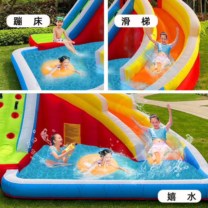 Pequeño castillo infláble para niños al aire libre parque de atracciones interior para niños Fuerte travieso casero deslizante cangrejo pequeño salto cama