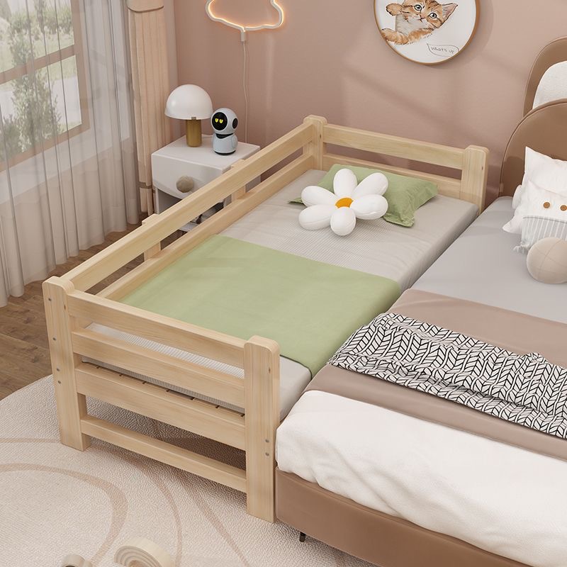 Children's Spliced ​​Bed, Foldable with Guardrails, All Solid Wood Bedside, Widened Bed, Extended Edge, Adult Sleeping Crib