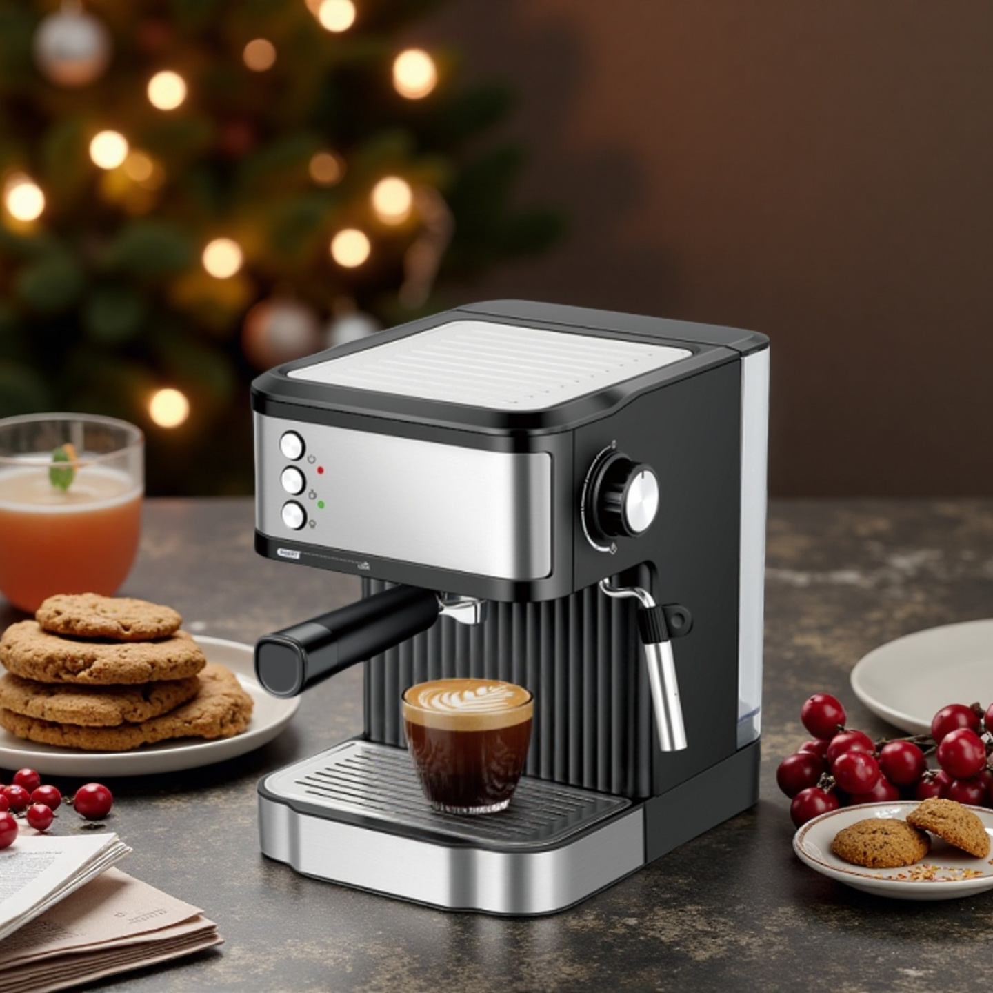 Cross-Border Exclusive Supply of Italian Coffee Machines for Home Use, Small Steam Milk Frothing Pump, Pressure Steam Machine, High Quality in Stock