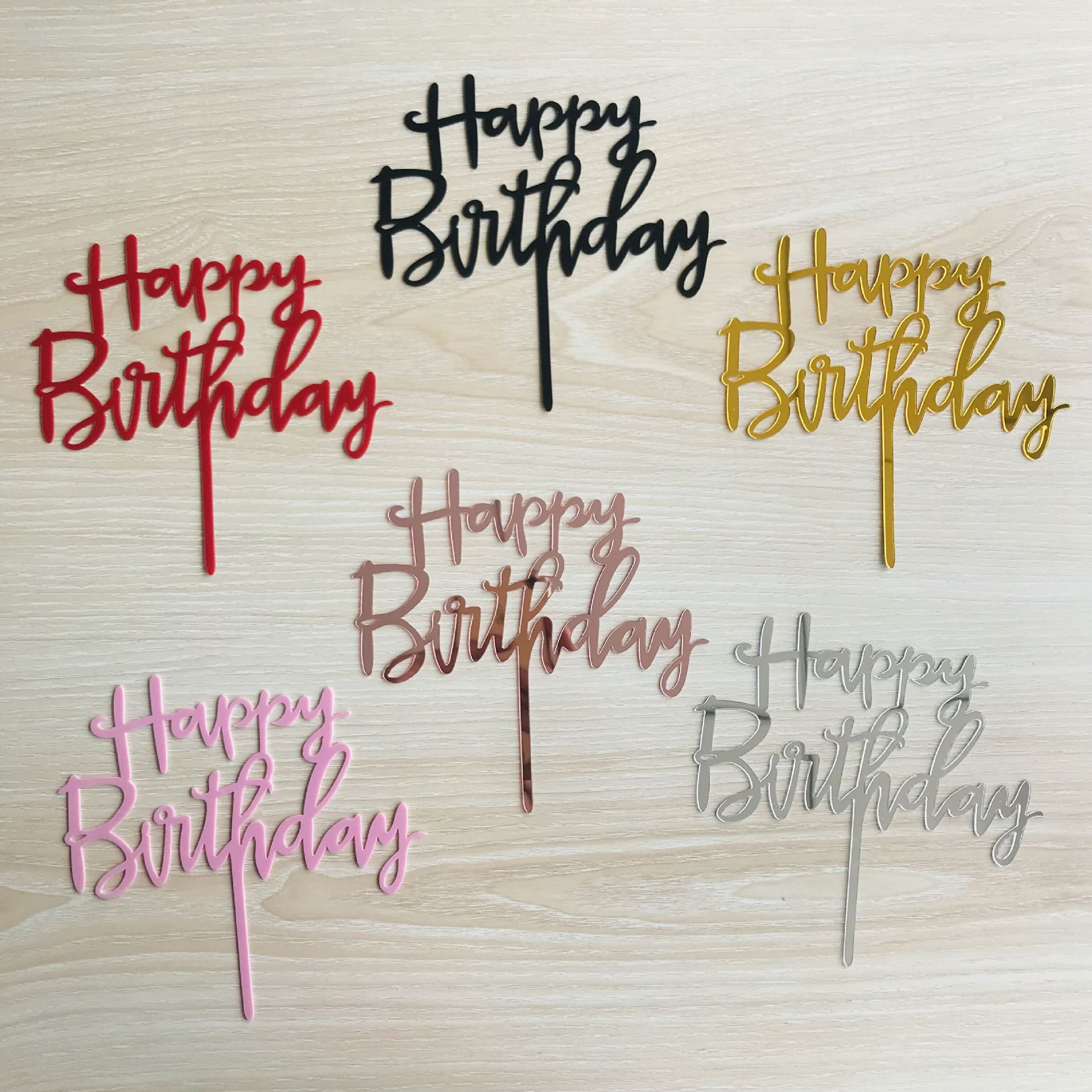 Fábrica de acrílico directo Feliz Cumpleaños feliz Feliz cumpleaños tarjeta plug-in postre Mesa hornear