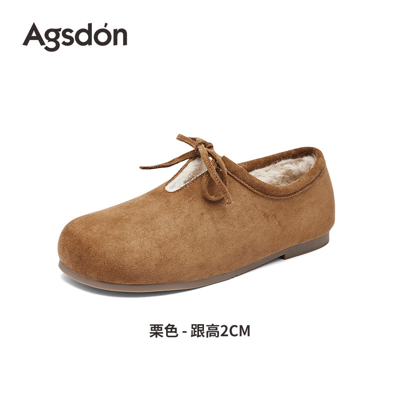 Zapatos de algodón de terciopelo de Deng Xiaoping 2026 nuevas zapatillas de lana de primavera con suela gruesa botas de nieve casuales