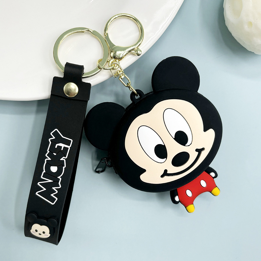 Super lindo Sanliou pareja de almacenamiento bolso de cambio llavero lindo monedero de fresa oso colgante bolso de llaves de chicas