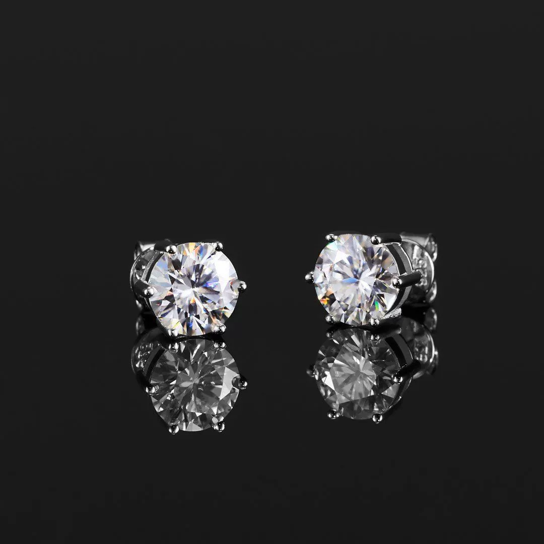 Серьги с моиссанитом S925 из чистого серебра, цвет D, имитация алмаза, европейско-американский хип-хоп стиль