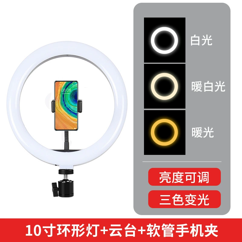 [锐富图 直播补光灯6/8/10寸迷你环形灯LED拍照 美颜灯 桌面打光灯]