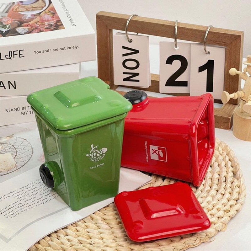 Cross-Border New Product Funny Recycling Bin Coffee Mugs Creative Trash Can Ceramic Cup Cross-Border New Product Funny Recycling Bin Coffee Mugs Creative Trash Can Ceramic Cup