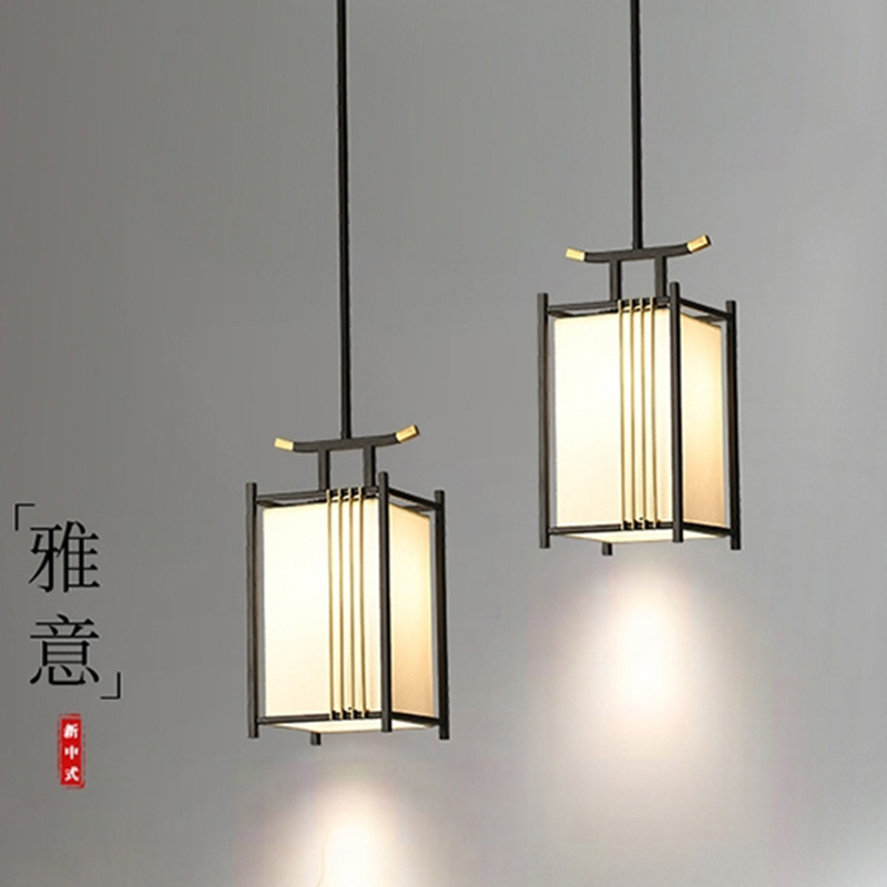 新中式简约现代单头小吊灯中国风饭店酒店湘菜馆走廊过道卡座吊灯