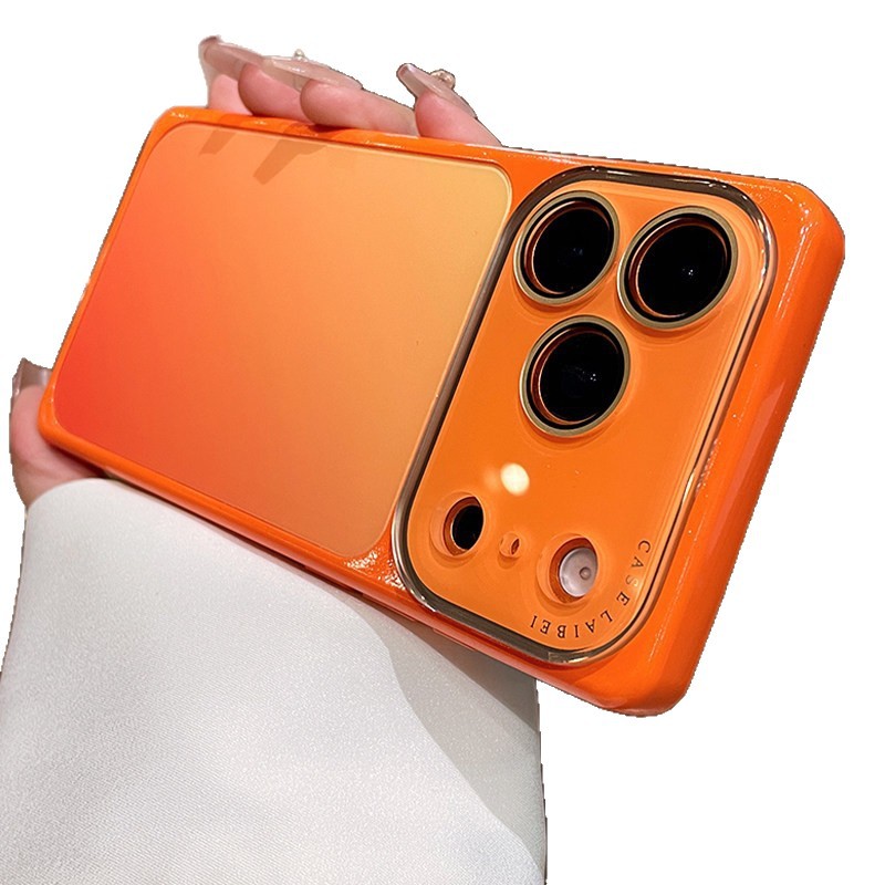 Película de lente de cristal gradiente de cáscara cuadrada para iPhone17promax teléfono móvil Apple 16AI cubierta de teclas