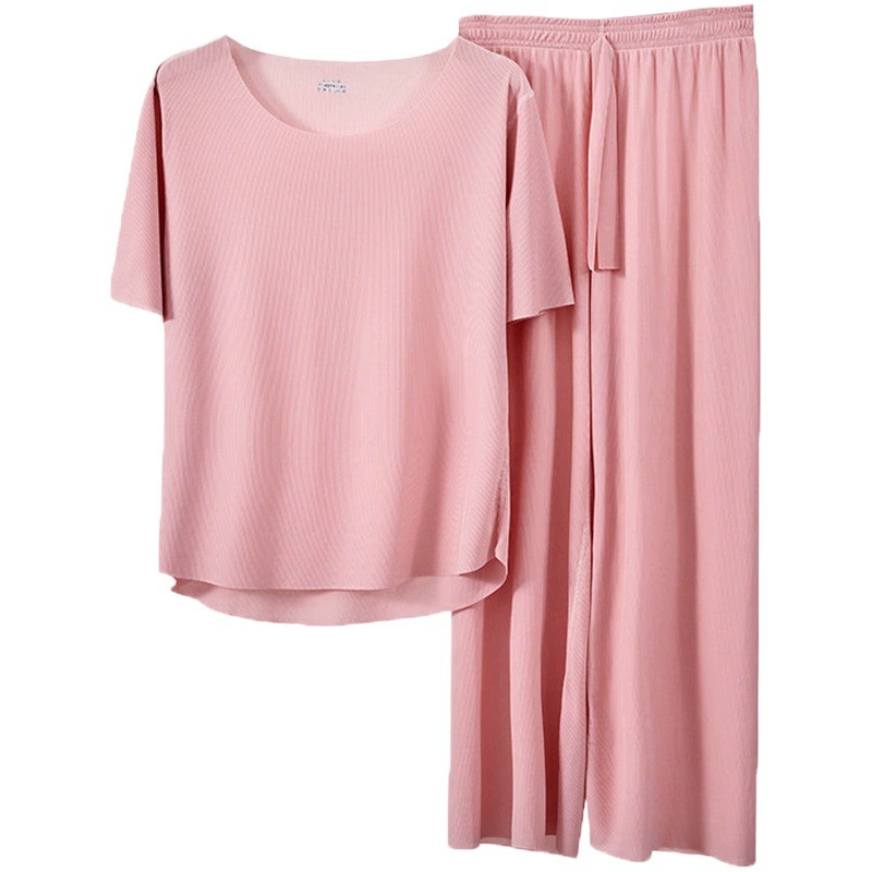 Комплект домашней одежды для пар 2025: стильные мужские пижамы и женские летние тонкие шорты из ледяного шелка с коротким рукавом, можно носить на улице
