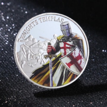 Cross-border Metal Warrior's Shield Commemorative Badge Antique Craft Embossed Color Paint