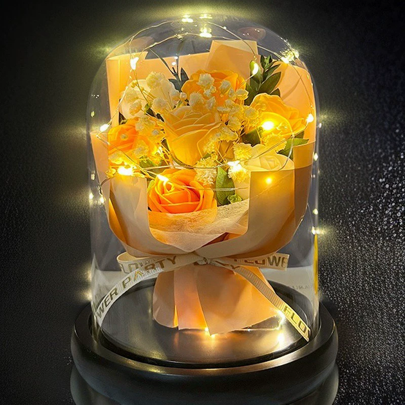 Вечный цветочный букет роз сломанный лед, синий сушеный цветок, чтобы отправить подруге подарок на день рождения