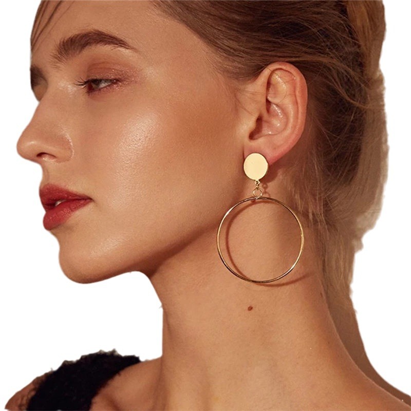 Transfronterizo accesorios europeos y americanos retro popular pendientes geométricos pendientes redondos de metal traje de joyería al por mayor image 7