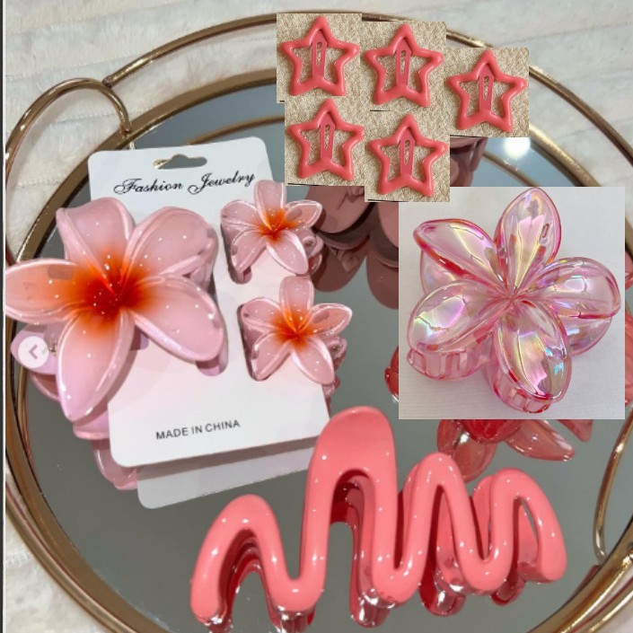 Southeast Asia Explosions Internet Celebrity New High-grade Egg Flower Gradient Hair Atmosphere Hairpin Flower 10-piece Set Grab Clip