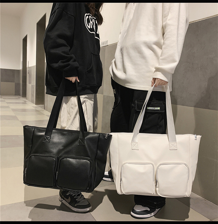 Fashion Single Shoulder Bag Men's Computer Bag Solid Color Large Capacity Pu Tote Bag display picture 2