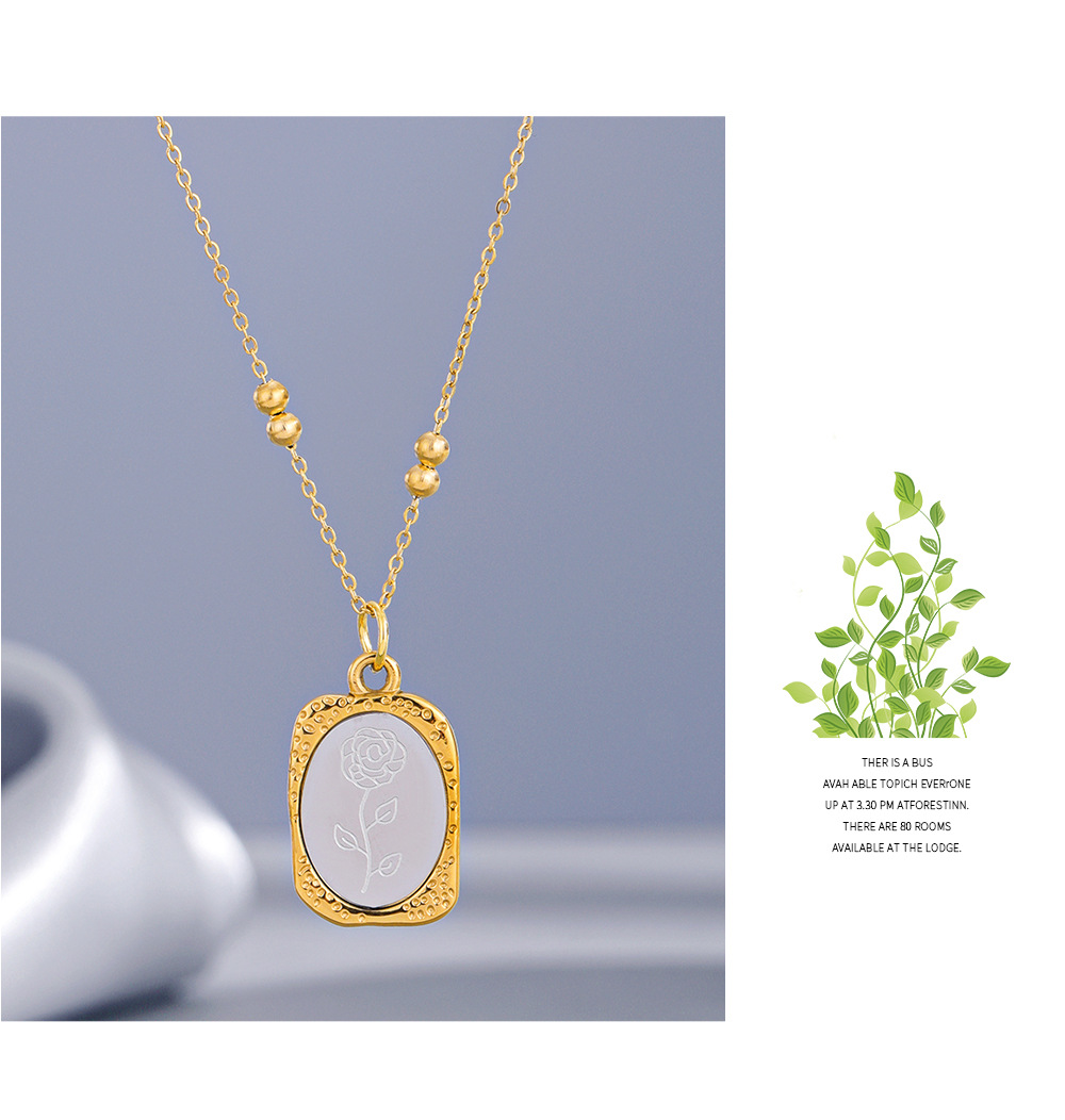 Elegant Flower Stainless Steel Plating Pendant Necklace