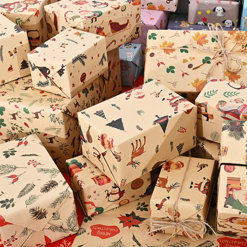 工場クリスマス包装紙大晦日ギフト誕生日ギフトギフトボックス花リンゴ包装紙スポット卸売|undefined