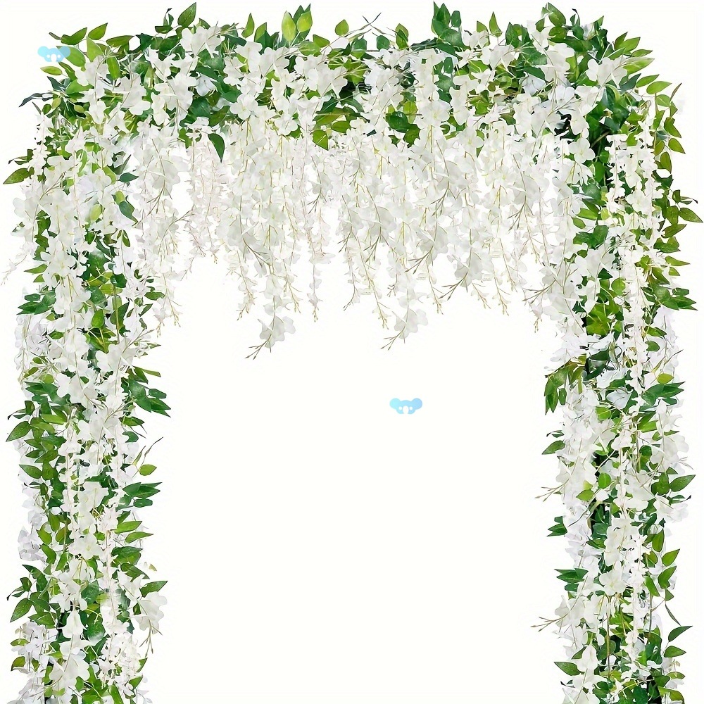 80 Branches Wisteria Hanging Flowers 6 Feet Artificial跨境