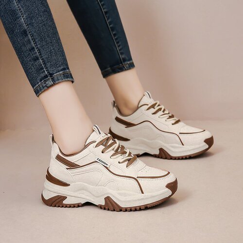 Wholesale Dad Shoes for Women 2025 Korean Style Rubber Sole Small Foot Effect Casual Shoes Thick-Soled Height-Increasing Sneakers