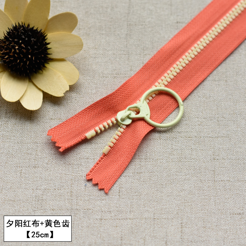 20/25cm衝突色3号円環短ファスナーズボンポケットズボン樹脂ファスナー服装補助材料部品|undefined