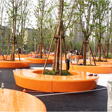 方圳玻璃钢树池坐凳户外景观空间美化公共休息圆形围树椅定制厂家