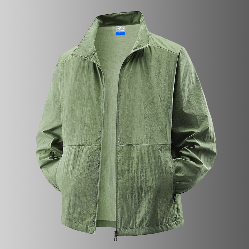 Men's sun protection jacket, spring/summer zip-up cardigan, outdoor sports jacket, ice silk breathable sun protection clothing