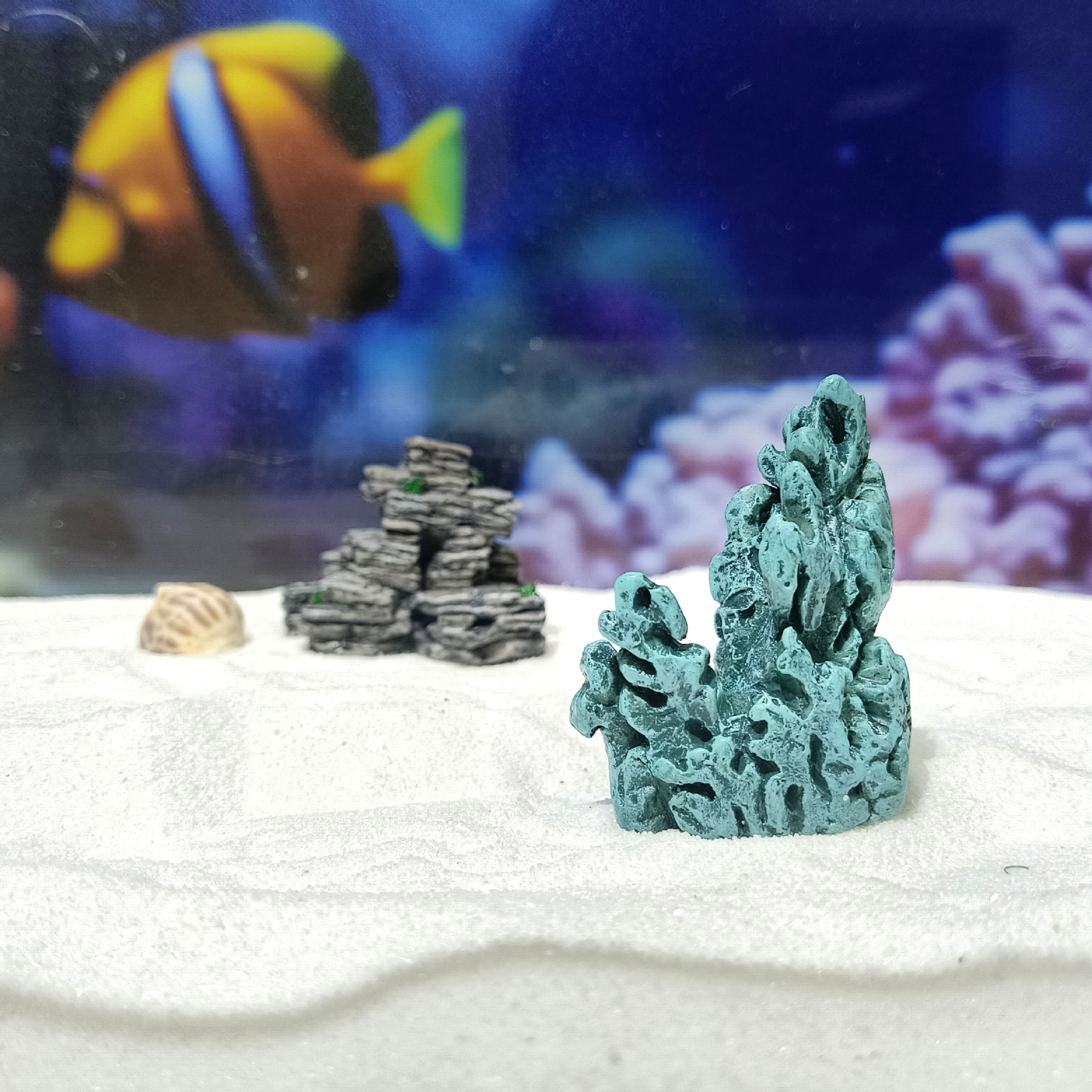 Escenografía de pecera explosiva, decoración del hogar, estilo chino sólido, decoración de acuario de 5 estilos, mini rocalla de simulación de resina