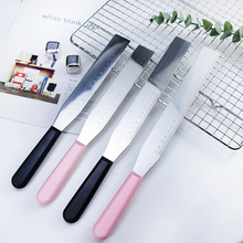 现货刻度直角抹刀 裱花蛋糕刮平刀不锈钢刮刀带刻度蛋糕奶油抹刀